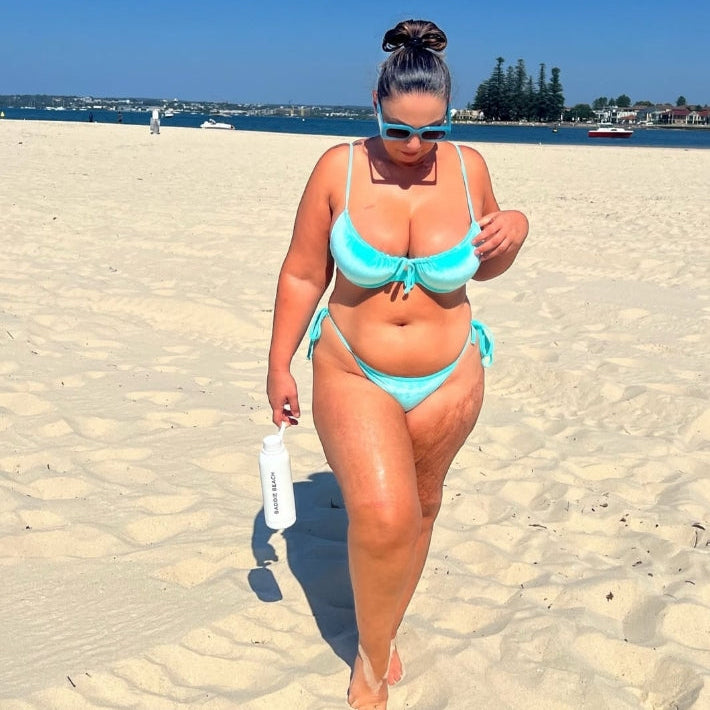 Blue Velvet Velvet Bathing Suit In Water VIXEN Velvet Bikini Top