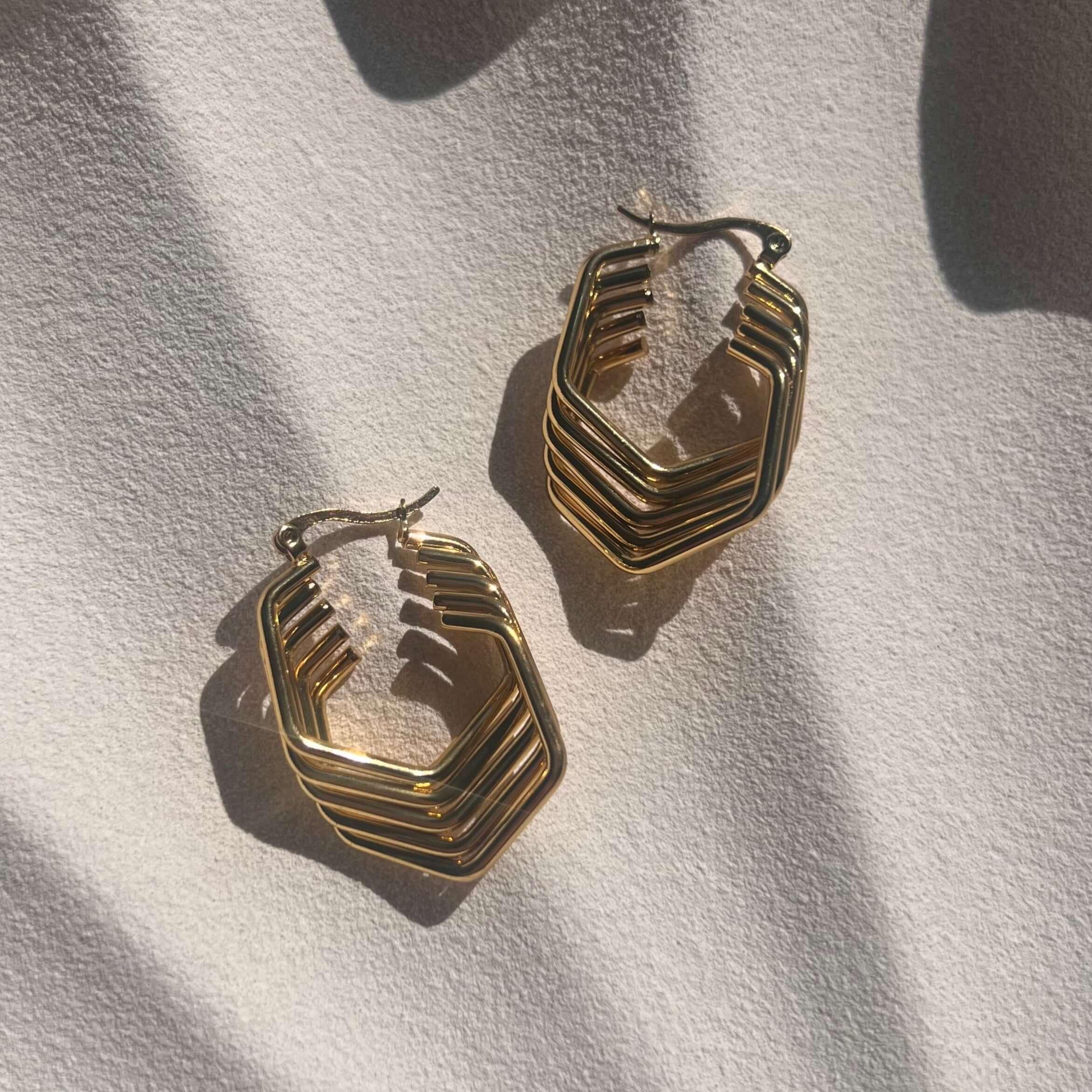 Chunky Gold Earrings - 18K Gold Plated Earring